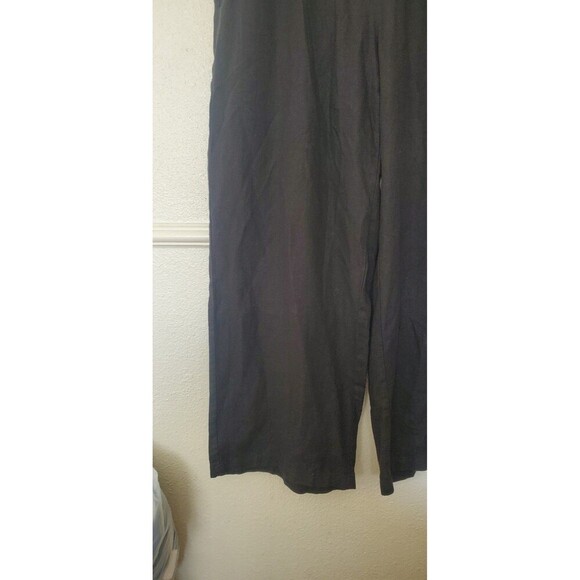 Old Navy Linen Pants High Rise Wide Leg Straight Comfort Waist Rayon Black Sz L - Picture 8 of 16